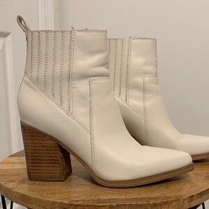 Marc Fisher Cream Ankle Booties